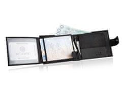 Betlewski Černá pánská kožená peněženka Etpm-Kz-60 Rfid